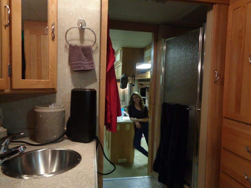 Bathroom view of the RV