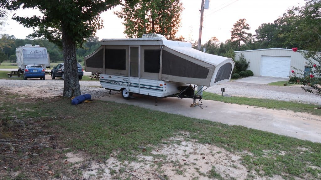 living in a pop up trailer rv
